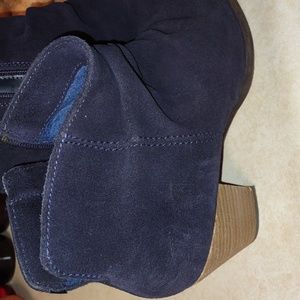 Blue suede boots
